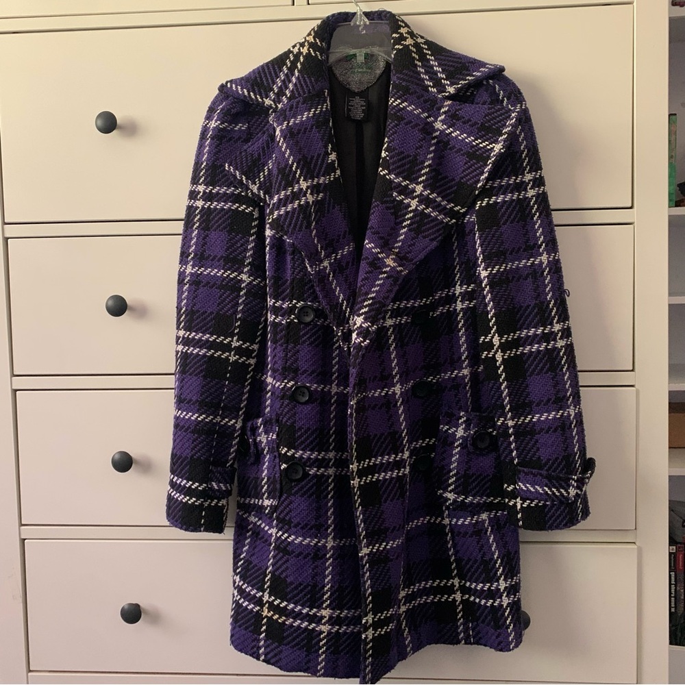 Plaid Double Breasted Coat